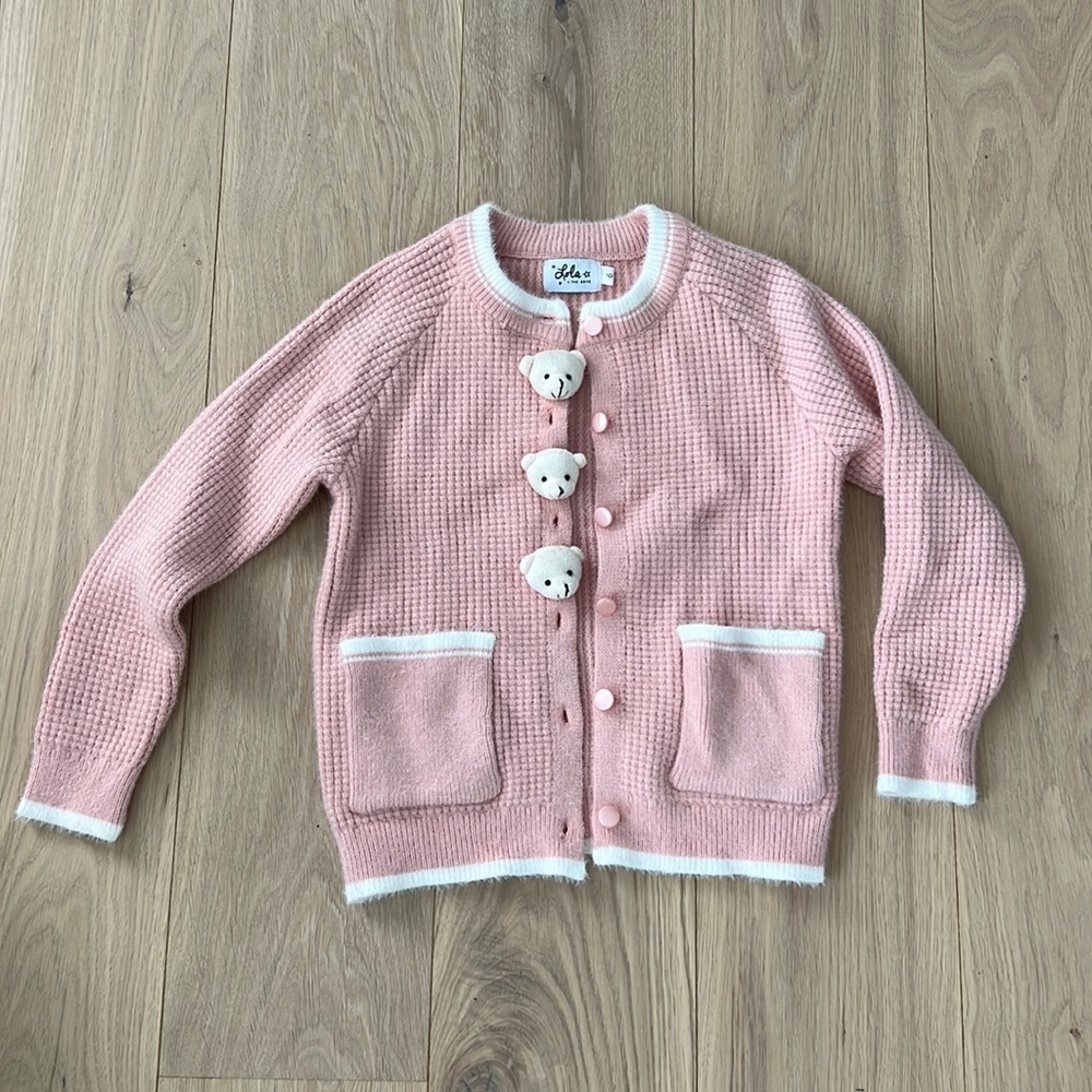 New! Teddy Bear pink cardigan